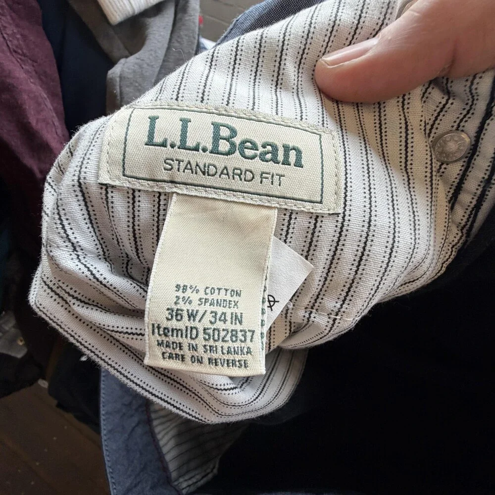 L.L. Bean Pants Mens 36x34 Blue Corduroy 5 Pocket Standard Fit Stretch (34 x33)